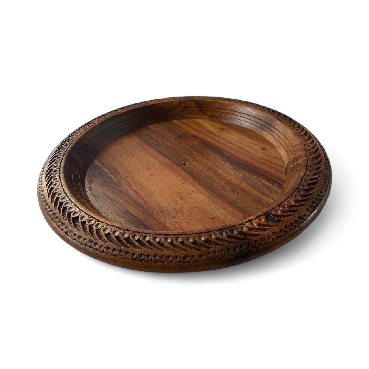 Wooden Plates Hand-Carved from Sheesham Wood - Design 1