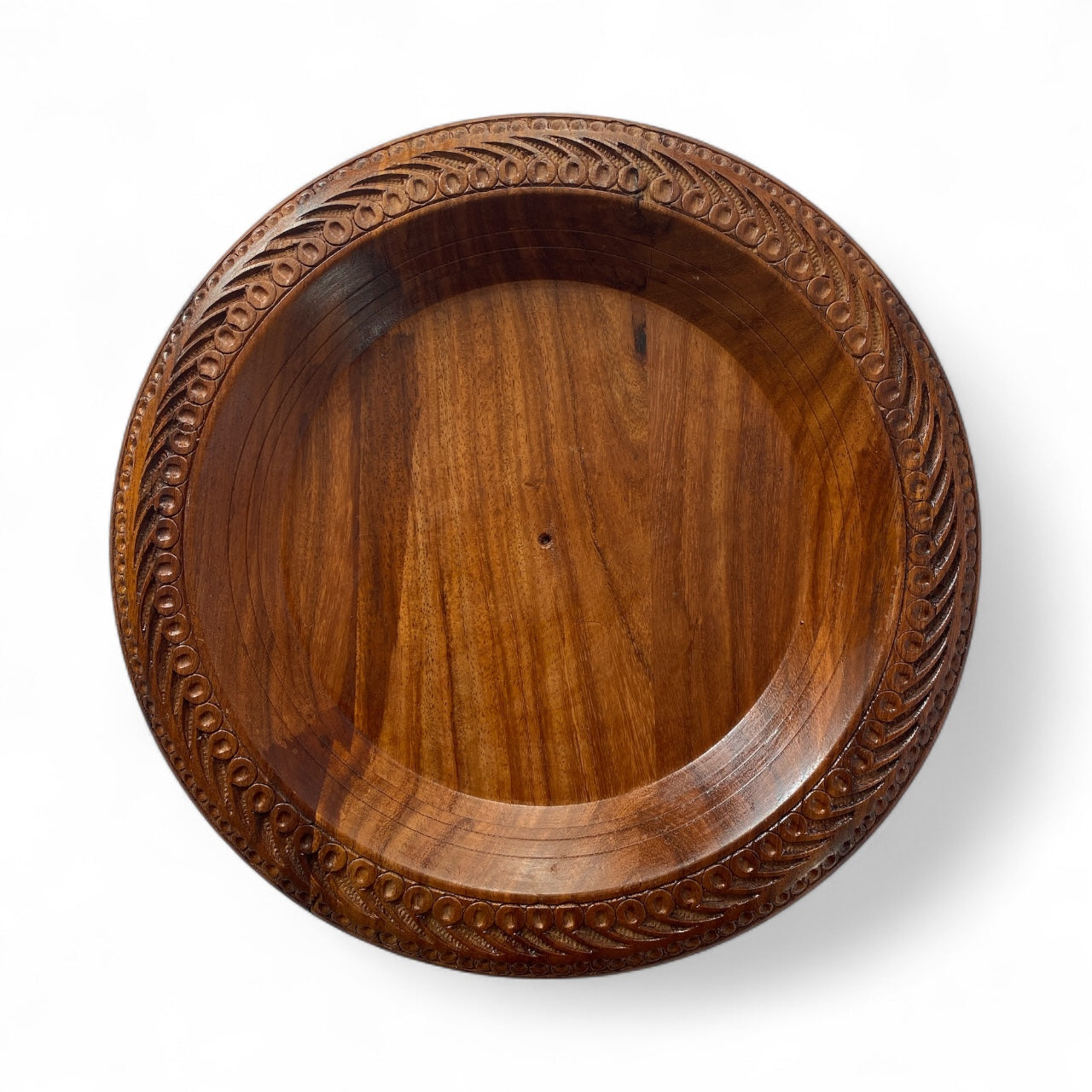 Wooden Plates Hand-Carved from Sheesham Wood - Design 1