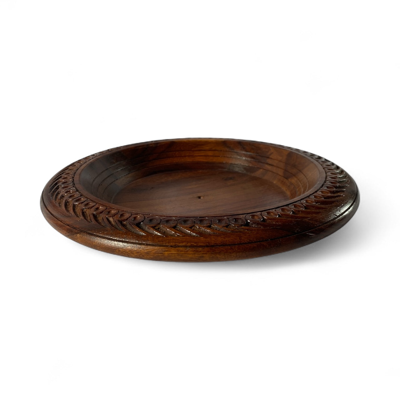 Wooden Plates Hand-Carved from Sheesham Wood - Design 1