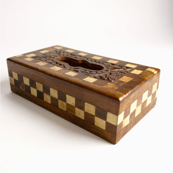 Handcrafted Sheesham Wood Tissue Box Cover – Elegant Home Decor