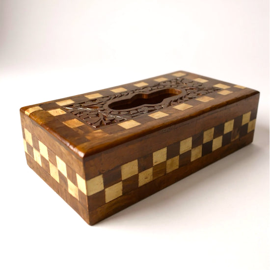 Handcrafted Sheesham Wood Tissue Box Cover – Elegant Home Decor