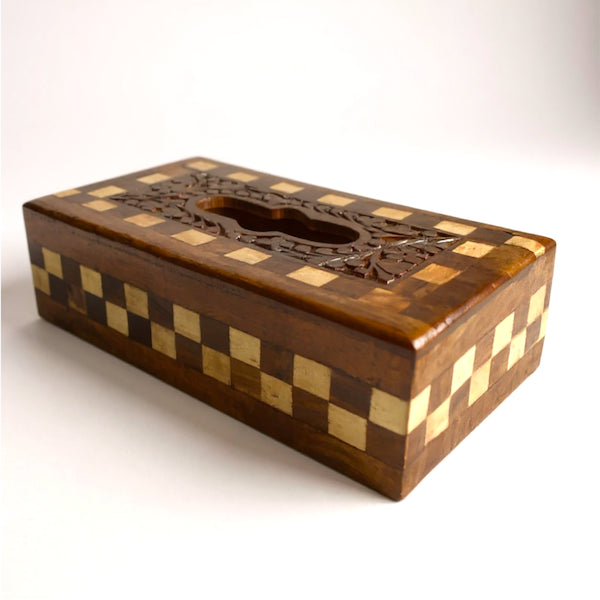 Handcrafted Sheesham Wood Tissue Box Cover – Elegant Home Decor