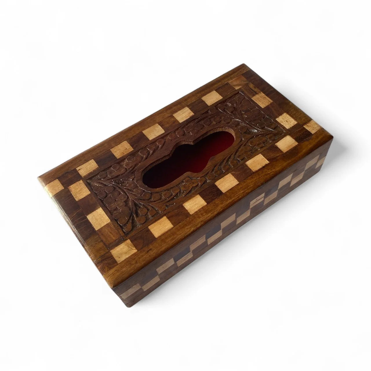 Handcrafted Sheesham Wood Tissue Box Cover – Elegant Home Decor